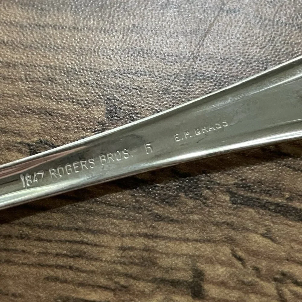 1847 Rogers Bros RG84 Silverplate h EP Brass Tablespoon Set of 2 Vintage